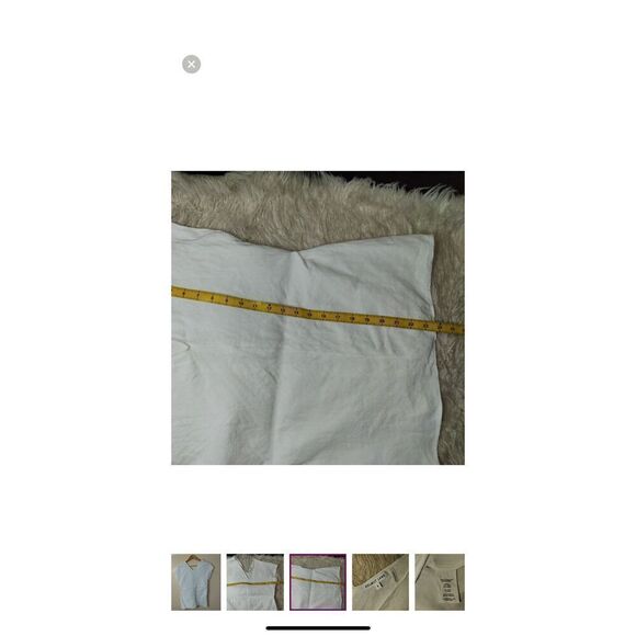 Helmut Lang White Linen Asymmetric Top V Neck Size 4 - Picture 6 of 10